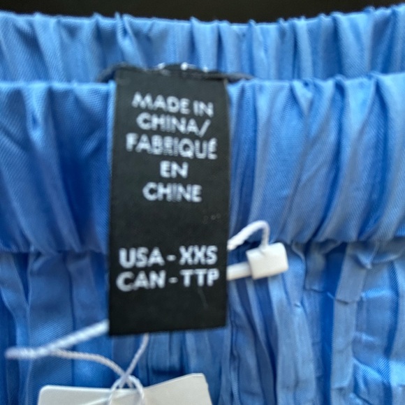 New Eileen Fisher Crushed Silk Flair Midi Skirt XXS Blue Ultramarine $198 2XS - Picture 4 of 8